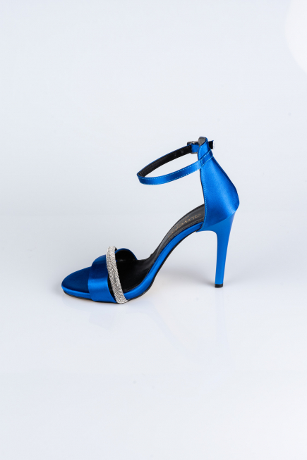 Sax Blue Satin Evening Shoe AB702