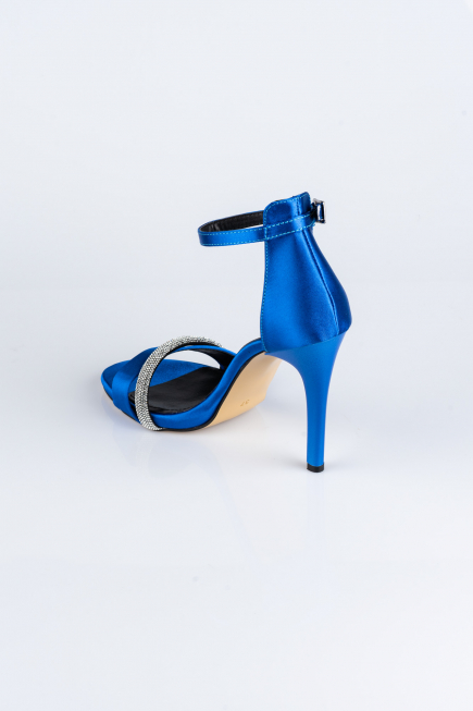 Sax Blue Satin Evening Shoe AB702