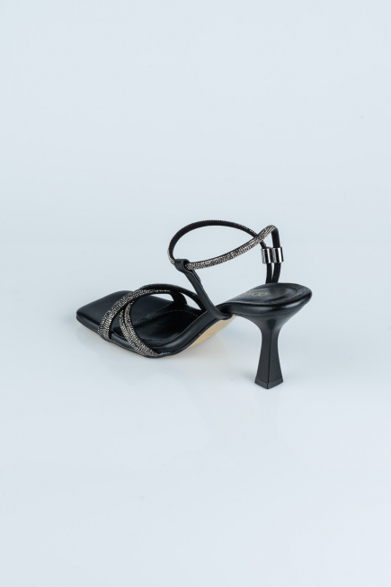 Black Leather Evening Shoe ABD1106