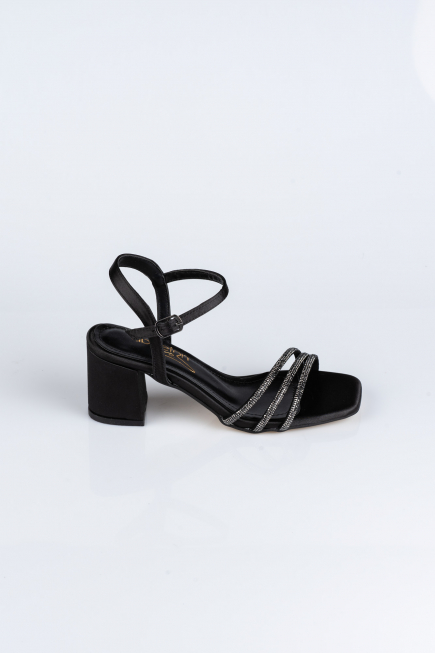 Black Satin Evening Shoe ABS1104