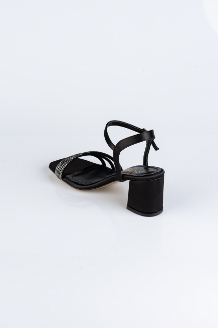 Black Satin Evening Shoe ABS1104
