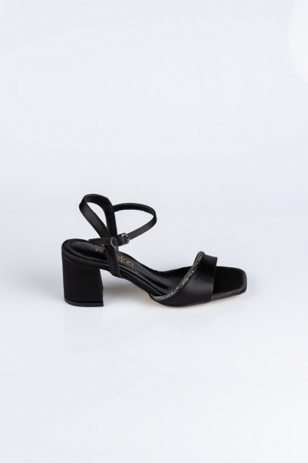 Black Satin Evening Shoe ABS1107