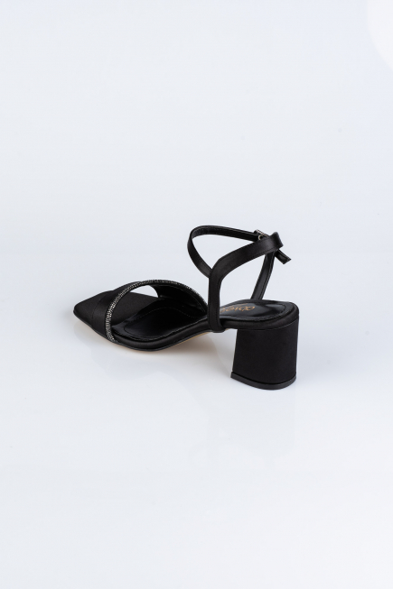 Black Satin Evening Shoe ABS1107