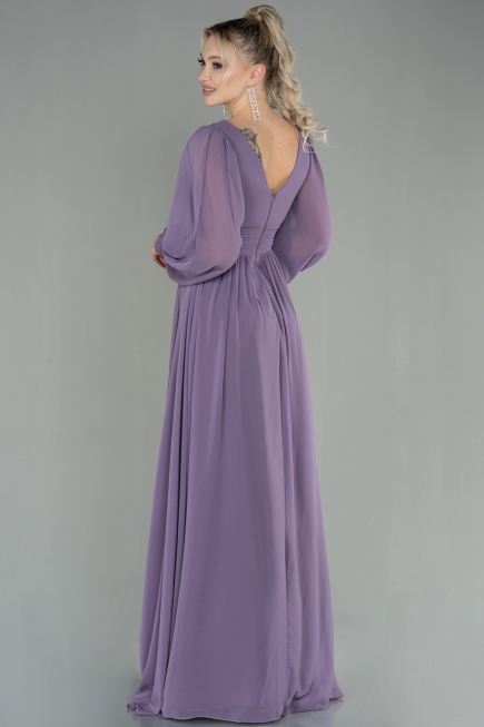 Long Lavender Chiffon Evening Dress ABU1702
