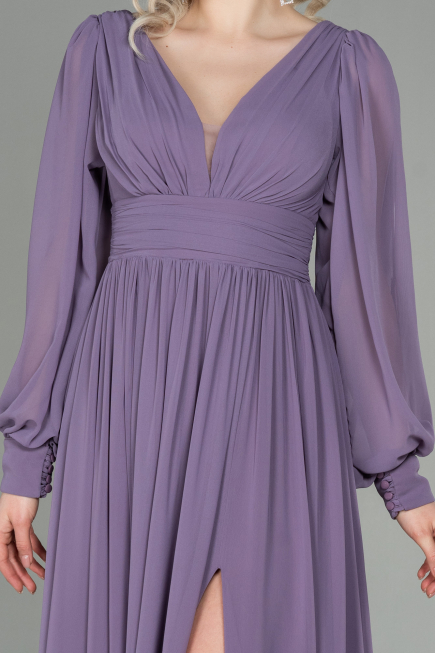 Long Lavender Chiffon Evening Dress ABU1702
