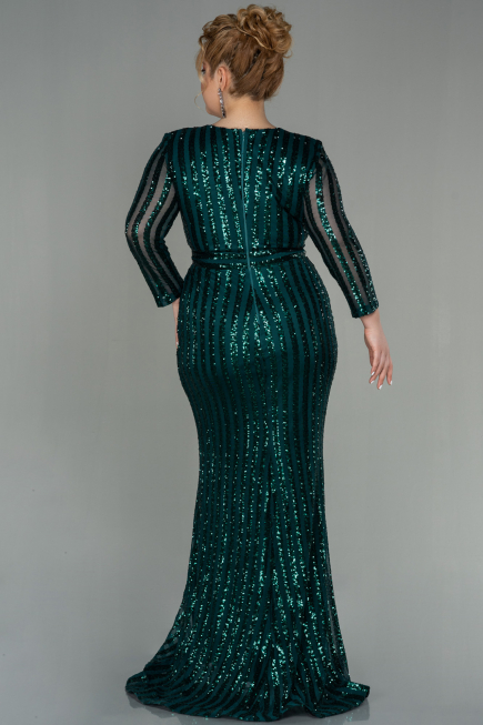 Emerald Green Long Oversized Mermaid Evening Dress ABU1043