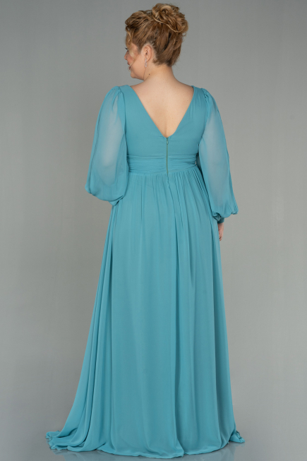 Mint Long Chiffon Oversized Evening Dress ABU1988