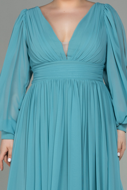 Mint Long Chiffon Oversized Evening Dress ABU1988