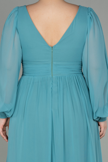 Mint Long Chiffon Oversized Evening Dress ABU1988