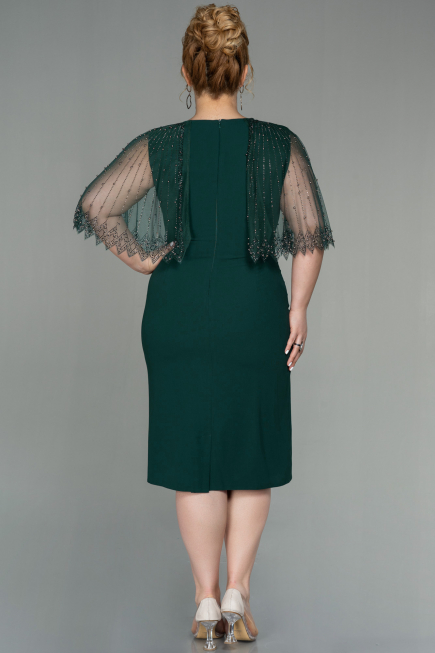 Midi Emerald Green Plus Size Evening Dress ABK1662