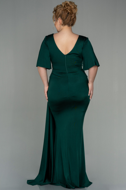 Long Emerald Green Plus Size Evening Dress ABU2441