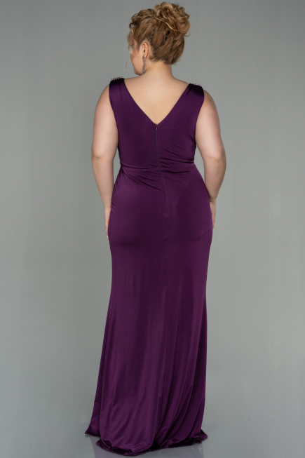 Long Purple Plus Size Evening Dress ABU2931