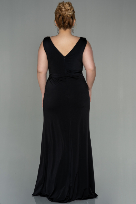 Long Black Plus Size Evening Dress ABU2931