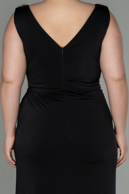 Long Black Plus Size Evening Dress ABU2931