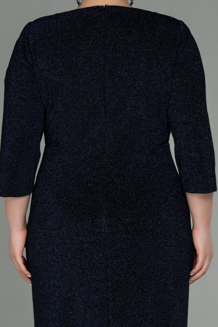 Long Navy Blue Plus Size Evening Dress ABU2922