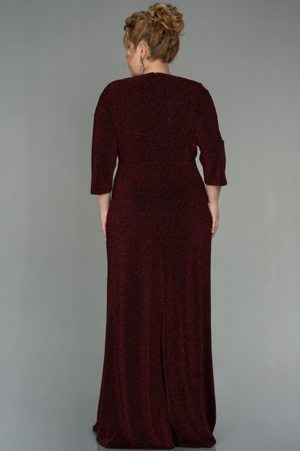 Long Burgundy Plus Size Evening Dress ABU2922