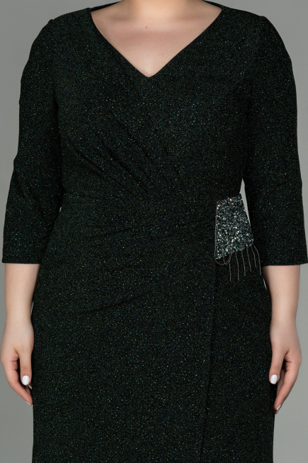 Long Emerald Green Plus Size Evening Dress ABU2922