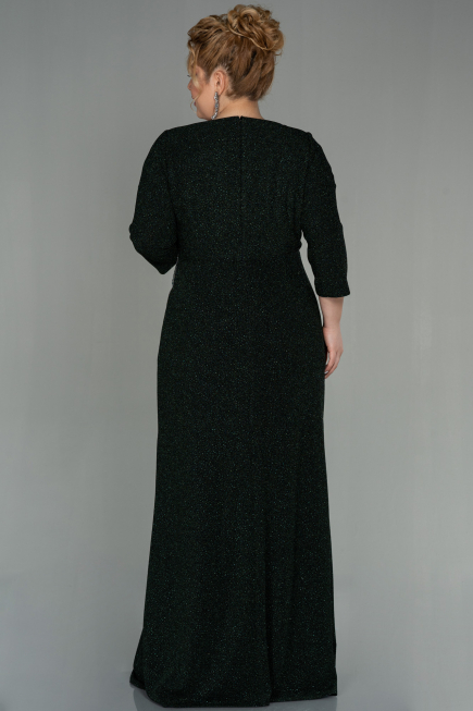 Long Emerald Green Plus Size Evening Dress ABU2922