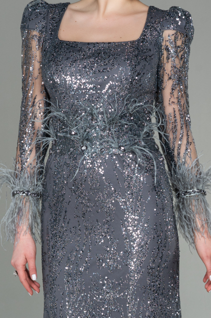 Long Anthracite Mermaid Prom Dress ABU2938