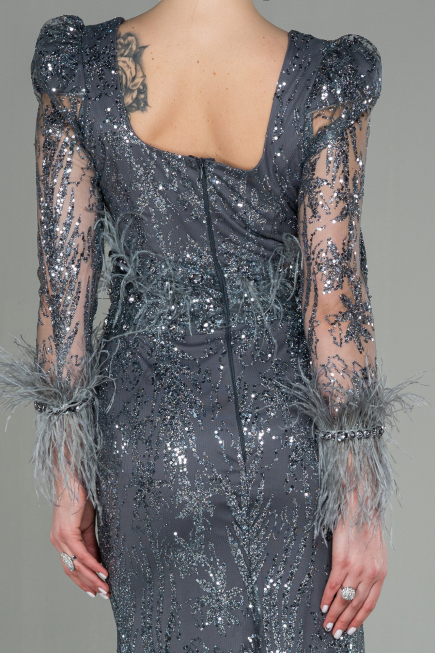 Long Anthracite Mermaid Prom Dress ABU2938
