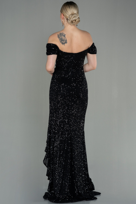 Long Black Scaly Evening Dress ABU2954