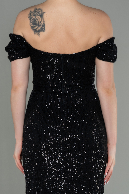 Long Black Scaly Evening Dress ABU2954