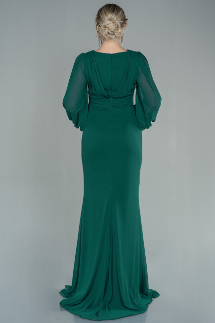 Long Emerald Green Chiffon Evening Dress ABU2818