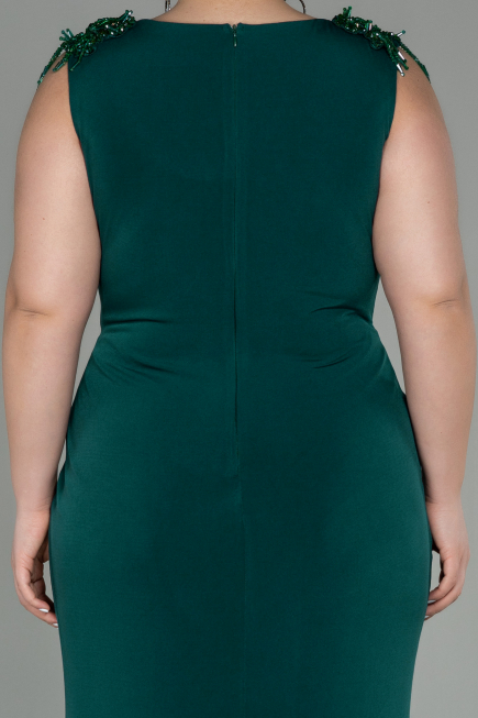 Long Emerald Green Plus Size Evening Dress ABU2854
