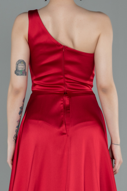 Long Red Satin Evening Dress ABU2933