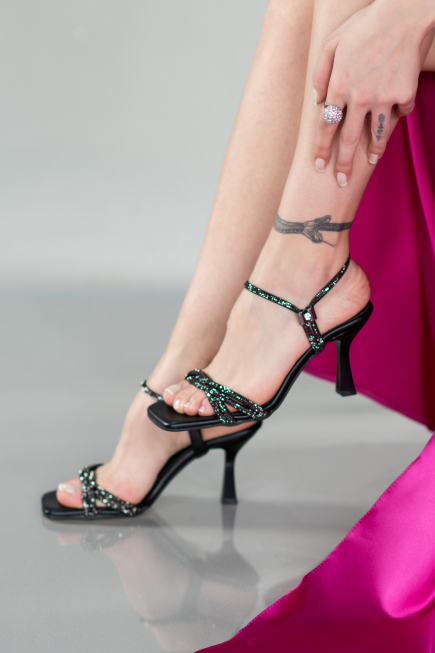 Black Leather Evening Shoe ABD1106