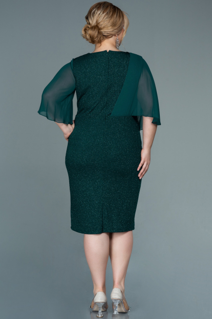 Midi Emerald Green Plus Size Evening Dress ABK1567