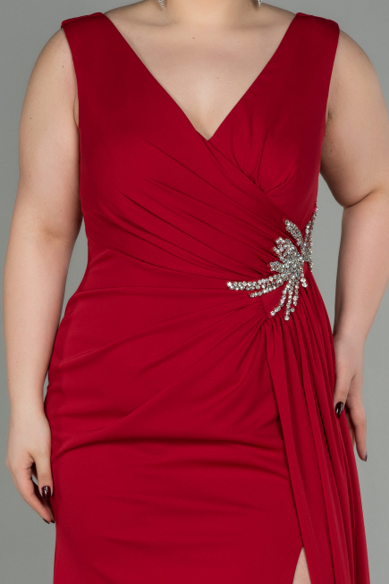 Long Red Plus Size Evening Dress ABU2934