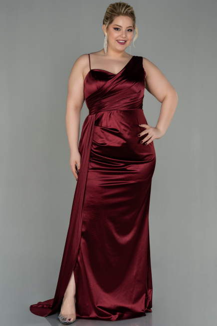 Long Burgundy Plus Size Evening Dress ABU2932