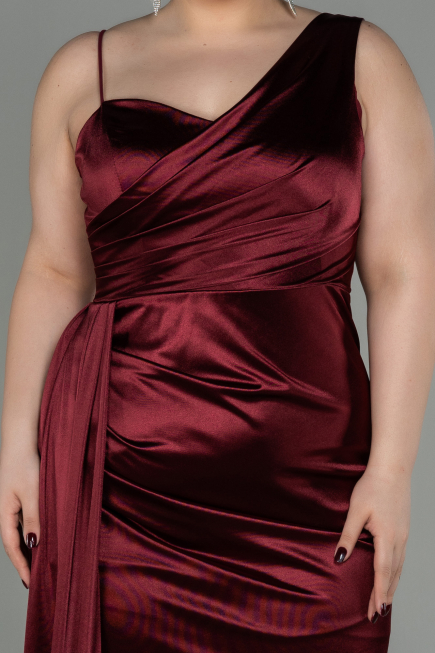 Long Burgundy Plus Size Evening Dress ABU2932