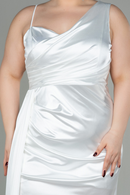 Long White Plus Size Evening Dress ABU2932