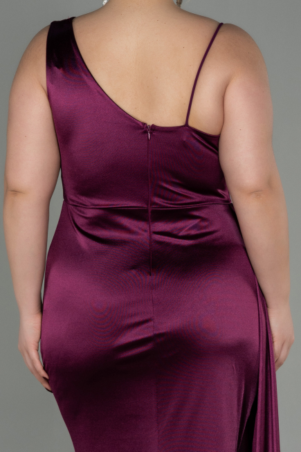 Long Plum Plus Size Evening Dress ABU2932