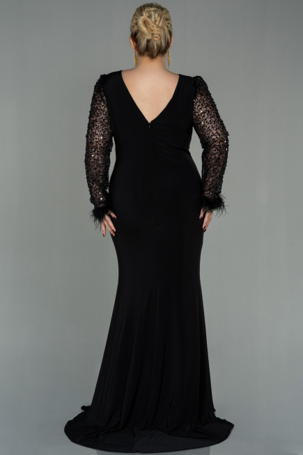 Long Black Oversized Evening Dress ABU2976