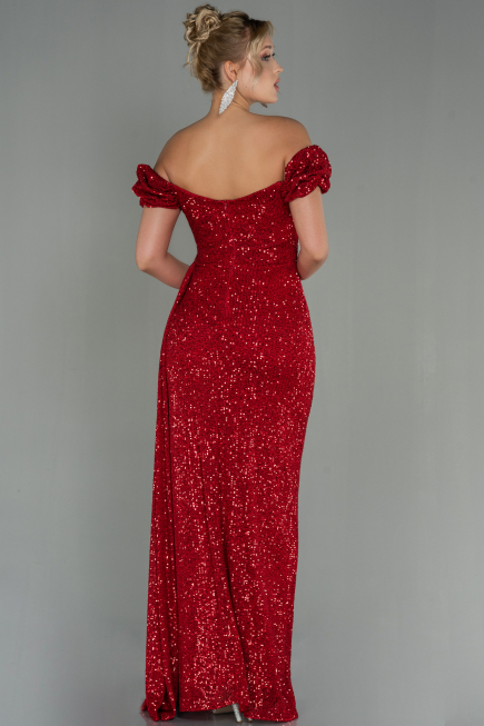 Long Red Scaly Evening Dress ABU2987