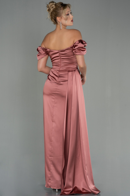 Onion Skin Long Satin Engagement Dress ABU1606