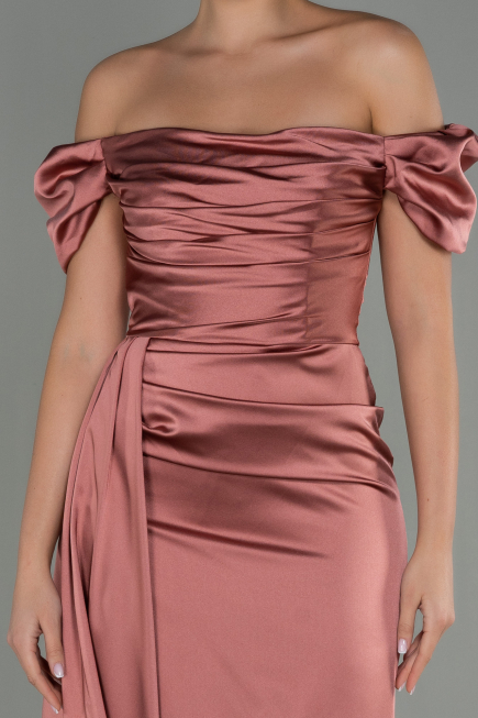 Onion Skin Long Satin Engagement Dress ABU1606