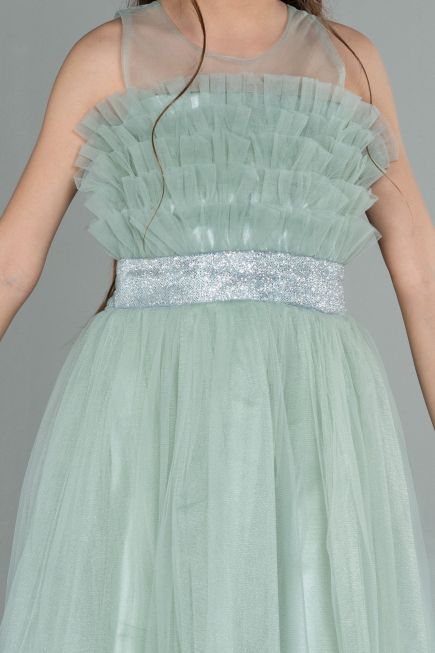 Long Turquoise Girl Dress ABU3032