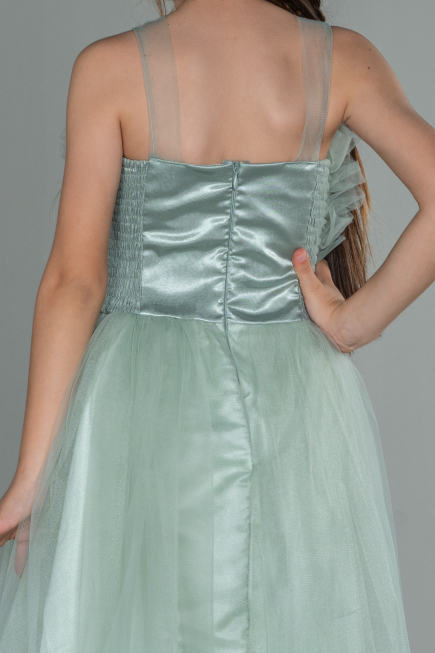 Long Turquoise Girl Dress ABU3032