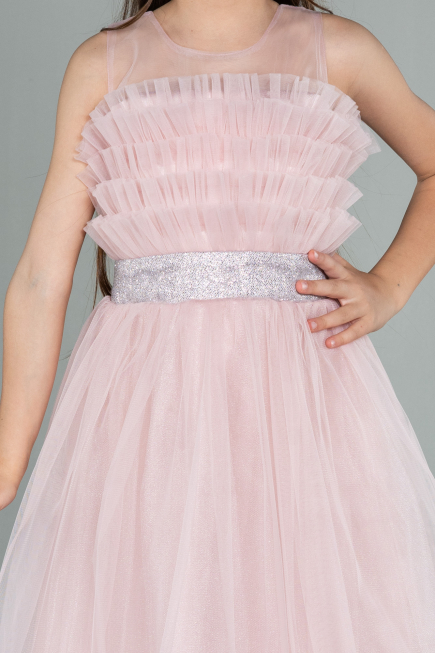 Long Powder Color Girl Dress ABU3032
