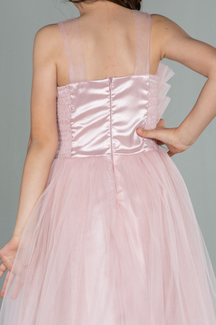 Long Powder Color Girl Dress ABU3032