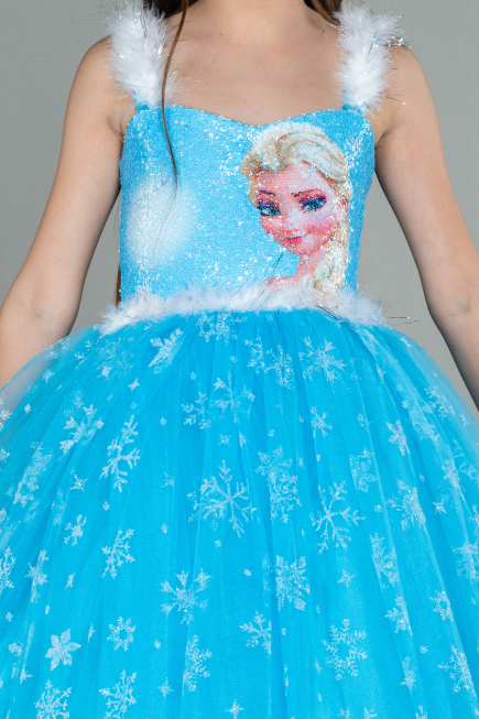 Long Blue Girl Dress ABU3028