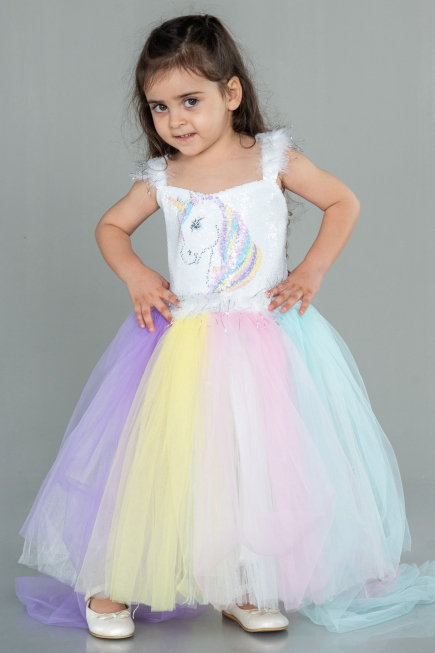 Front Short Back Long Rins Girl Dress ABO098