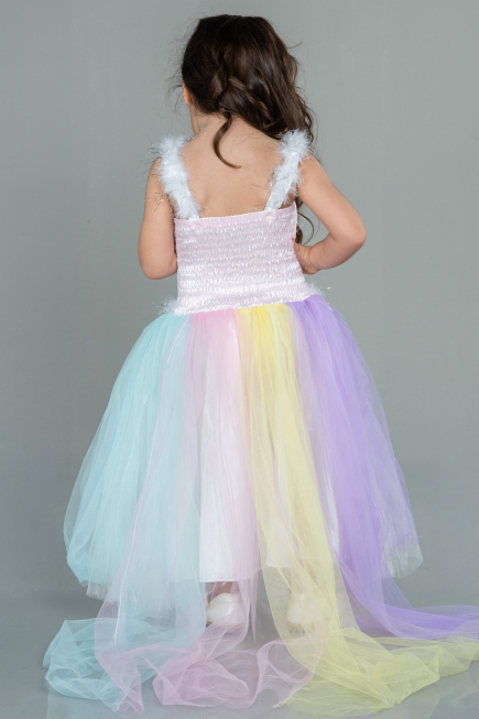 Front Short Back Long Rins Girl Dress ABO098