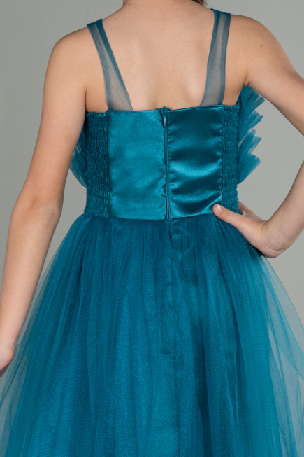 Long Oil Green Girl Dress ABU3032