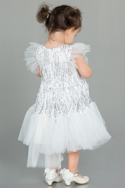 Midi White Scaly Girl Dress ABK1718