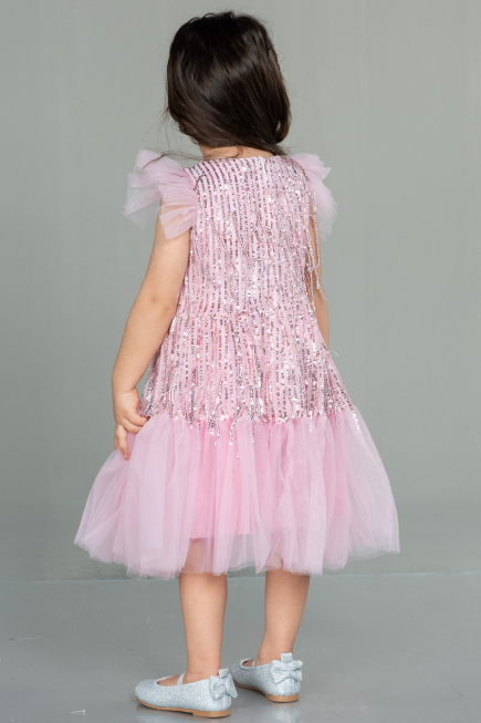 Midi Powder Color Scaly Girl Dress ABK1718